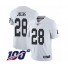 Youth Oakland Raiders #28 Josh Jacobs White Vapor Untouchable Limited Player 100th Season Football Jersey