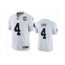 Youth Oakland Raiders #4 Derek Carr White 60th Anniversary Vapor Untouchable Limited Player 100th Season Football Jersey