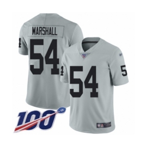 Youth Oakland Raiders #54 Brandon Marshall Limited Silver Inverted Legend 100th Season Football Jersey