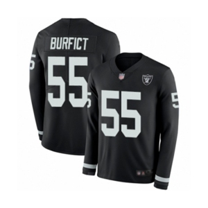 Youth Oakland Raiders #55 Vontaze Burfict Limited Black Therma Long Sleeve Football Jersey