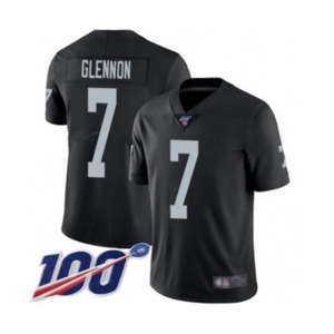 Youth Oakland Raiders #7 Mike Glennon Black Team Color Vapor Untouchable Limited Player 100th Season Football Jersey