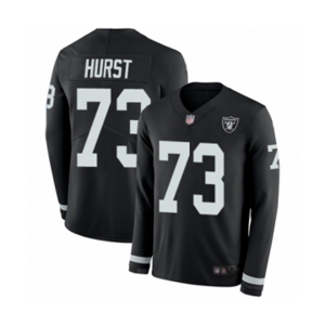 Youth Oakland Raiders #73 Maurice Hurst Limited Black Therma Long Sleeve Football Jersey