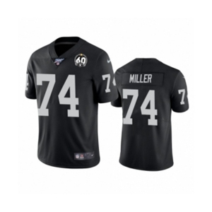 Youth Oakland Raiders #74 Kolton Miller Black 60th Anniversary Vapor Untouchable Limited Player 100th Season Football Jersey