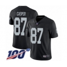 Youth Oakland Raiders #87 Dave Casper Black Team Color Vapor Untouchable Limited Player 100th Season Football Jersey