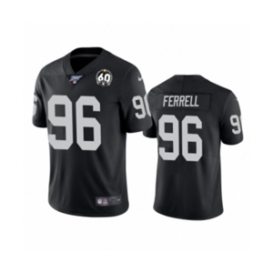 Youth Oakland Raiders #96 Clelin Ferrell Black 60th Anniversary Vapor Untouchable Limited Player 100th Season Football Jersey