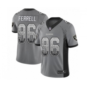 Youth Oakland Raiders #96 Clelin Ferrell Limited Gray Rush Drift Fashion Football Jersey