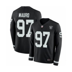 Youth Oakland Raiders #97 Josh Mauro Limited Black Therma Long Sleeve Football Jersey