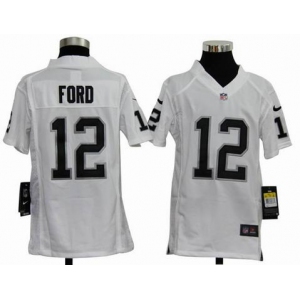 nike youth nfl jerseys oakland raiders #12 jacoby ford white[nike]