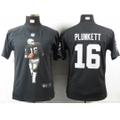 nike youth nfl jerseys oakland raiders #16 plunkett black[portrait fashion]