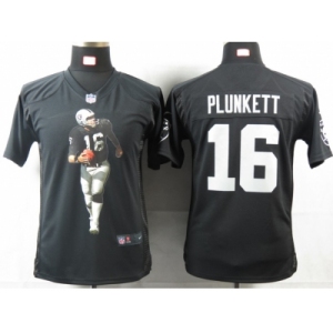 nike youth nfl jerseys oakland raiders #16 plunkett black[portrait fashion]