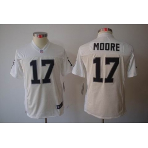 nike youth nfl jerseys oakland raiders #17 moore white[nike limited]