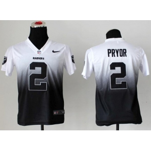 nike youth nfl jerseys oakland raiders #2 pryor white-grey[nike drift fashion][second version]