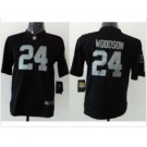 nike youth nfl jerseys oakland raiders #24 woodson black[nike][woodson]