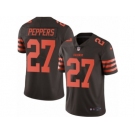 Youth Browns #27 Jabrill Peppers Brown Stitched NFL Limited Rush Jersey