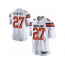 Youth Browns #27 Jabrill Peppers White Stitched NFL New Elite Jersey