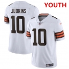 Youth Cleveland Browns #10 Quinshon Judkins White 2025 Vapor Limited Football Stitched Jersey