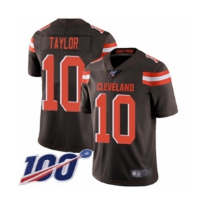 Youth Cleveland Browns #10 Taywan Taylor Brown Team Color Vapor Untouchable Limited Player 100th Season Football Jersey