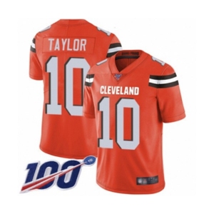 Youth Cleveland Browns #10 Taywan Taylor Orange Alternate Vapor Untouchable Limited Player 100th Season Football Jersey