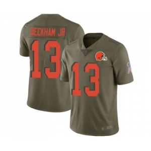 Youth Cleveland Browns #13 Odell Beckham Jr. Limited Olive 2017 Salute to Service Football Jersey