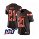 Youth Cleveland Browns #21 Denzel Ward Brown Team Color Vapor Untouchable Limited Player 100th Season Football Jersey