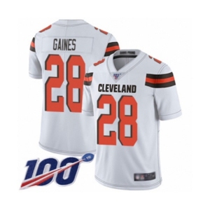Youth Cleveland Browns #28 Phillip Gaines White Vapor Untouchable Limited Player 100th Season Football Jersey