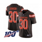 Youth Cleveland Browns #30 D'Ernest Johnson Brown Team Color Vapor Untouchable Limited Player 100th Season Football Jersey