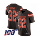 Youth Cleveland Browns #32 Jim Brown Team Color Vapor Untouchable Limited Player 100th Season Football Jersey