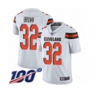 Youth Cleveland Browns #32 Jim Brown White Vapor Untouchable Limited Player 100th Season Football Jersey