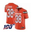 Youth Cleveland Browns #38 T. J. Carrie Orange Alternate Vapor Untouchable Limited Player 100th Season Football Jersey