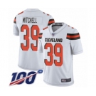 Youth Cleveland Browns #39 Terrance Mitchell White Vapor Untouchable Limited Player 100th Season Football Jersey