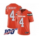 Youth Cleveland Browns #4 Austin Seibert Orange Alternate Vapor Untouchable Limited Player 100th Season Football Jersey