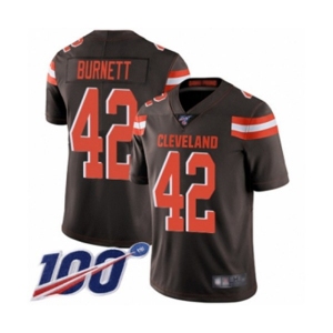 Youth Cleveland Browns #42 Morgan Burnett Brown Team Color Vapor Untouchable Limited Player 100th Season Football Jersey