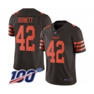 Youth Cleveland Browns #42 Morgan Burnett Limited Brown Rush Vapor Untouchable 100th Season Football Jersey