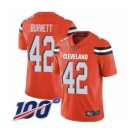 Youth Cleveland Browns #42 Morgan Burnett Orange Alternate Vapor Untouchable Limited Player 100th Season Football Jersey