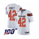 Youth Cleveland Browns #42 Morgan Burnett White Vapor Untouchable Limited Player 100th Season Football Jersey