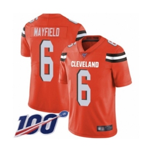 Youth Cleveland Browns #6 Baker Mayfield Orange Alternate 100th Season Vapor Untouchable Limited Player Football Jersey