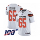 Youth Cleveland Browns #65 Larry Ogunjobi White Vapor Untouchable Limited Player 100th Season Football Jersey