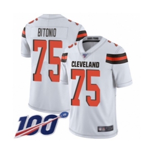 Youth Cleveland Browns #75 Joel Bitonio White Vapor Untouchable Limited Player 100th Season Football Jersey