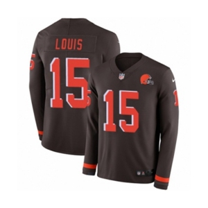 Youth Nike Cleveland Browns #15 Ricardo Louis Limited Brown Therma Long Sleeve NFL Jersey