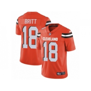 Youth Nike Cleveland Browns #18 Kenny Britt Vapor Untouchable Limited Orange Alternate NFL Jersey