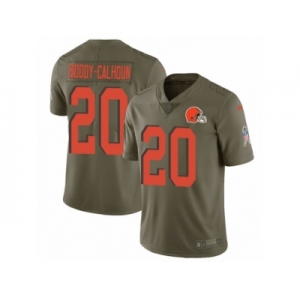 Youth Nike Cleveland Browns #20 Briean Boddy-Calhoun Limited Olive 2017 Salute to Service NFL Jersey