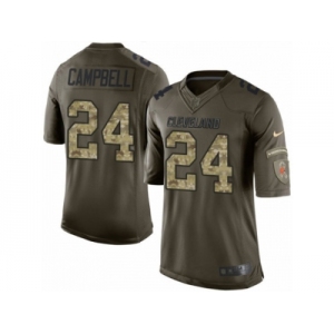 Youth Nike Cleveland Browns #24 Ibraheim Campbell Limited Green Salute to Service NFL Jersey