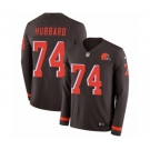 Youth Nike Cleveland Browns #74 Chris Hubbard Limited Brown Therma Long Sleeve NFL Jersey