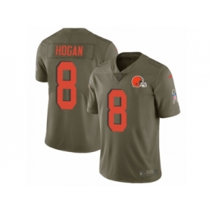 Youth Nike Cleveland Browns #8 Kevin Hogan Limited Olive 2017 Salute to Service NFL Jersey