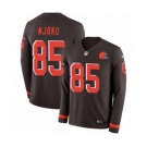 Youth Nike Cleveland Browns #85 David Njoku Limited Brown Therma Long Sleeve NFL Jersey