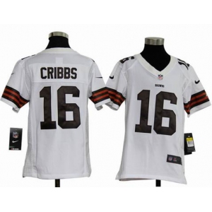 nike youth nfl jerseys cleveland browns #16 joshua cribbs white[nike]