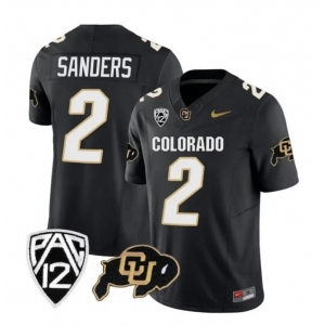 Men Colorado Buffaloes #2 Shedeur Sanders Black 2023 FUSE Limited Football Stitched Jersey