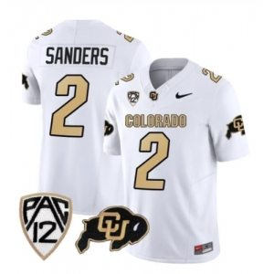 Men Colorado Buffaloes #2 Shedeur Sanders White 2023 FUSE Limited Football Stitched Jersey