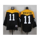 Mitchell And Ness 1967 Pittsburgh Steelers #11 Markus Wheaton Black Yelllow Throwback Mens Stitched NFL Jersey