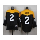 Mitchell And Ness 1967 Pittsburgh Steelers #2 Michael Vick Black Yelllow Throwback Mens Stitched NFL Jersey